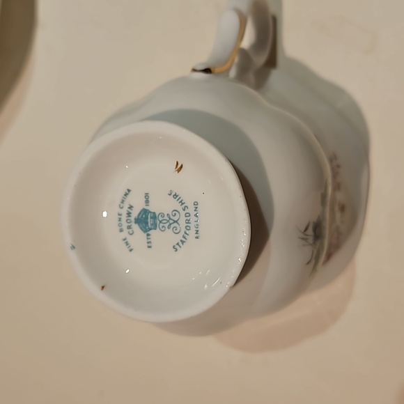 Crown  Stafford Shires tea cup and sauce. - Picture 8 of 9